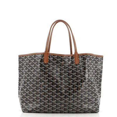 Pre-owned Goyard Saint Louis Tote Coated Canvas Pm In Black