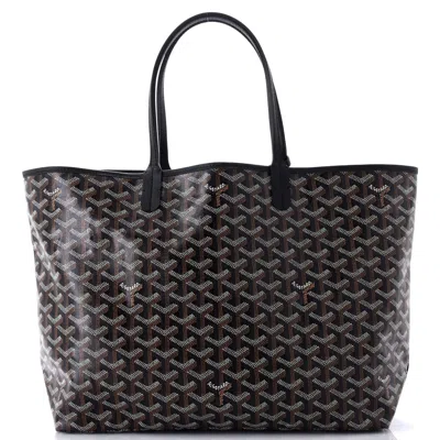 Pre-owned Goyard Saint Louis Tote Coated Canvas Pm In Black
