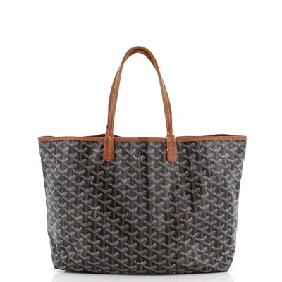 Pre-owned Goyard Saint Louis Tote Coated Canvas Pm In Black