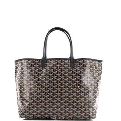 Pre-owned Goyard Saint Louis Tote Coated Canvas Pm In Black