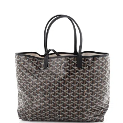 Pre-owned Goyard Saint Louis Tote Coated Canvas Pm In Black