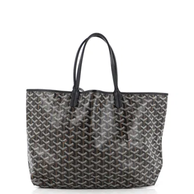 Pre-owned Goyard Saint Louis Tote Coated Canvas Pm In Black