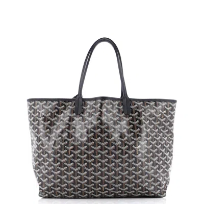 Pre-owned Goyard Saint Louis Tote Coated Canvas Pm In Black