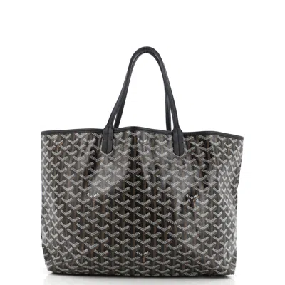 Pre-owned Goyard Saint Louis Tote Coated Canvas Pm In Black