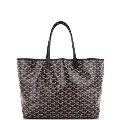 Pre-owned Goyard Saint Louis Tote Coated Canvas Pm In Black