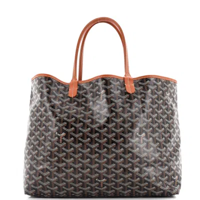 Pre-owned Goyard Saint Louis Tote Coated Canvas Pm In Black