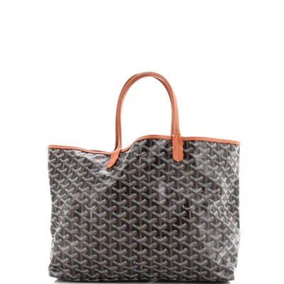 Pre-owned Goyard Saint Louis Tote Coated Canvas Pm In Black