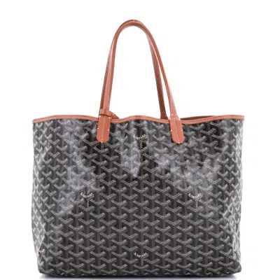Pre-owned Goyard Saint Louis Tote Coated Canvas Pm In Black