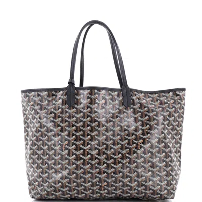 Pre-owned Goyard Saint Louis Tote Coated Canvas Pm In Black
