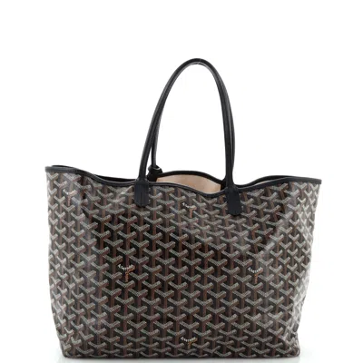 Pre-owned Goyard Saint Louis Tote Coated Canvas Pm In Black