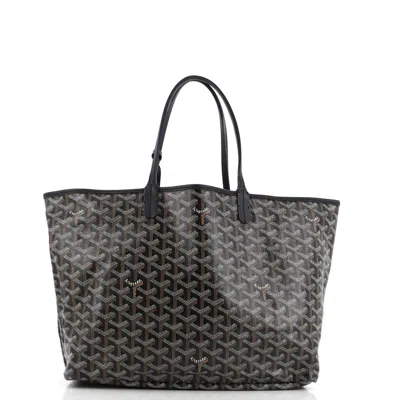 Pre-owned Goyard Saint Louis Tote Coated Canvas Pm In Black