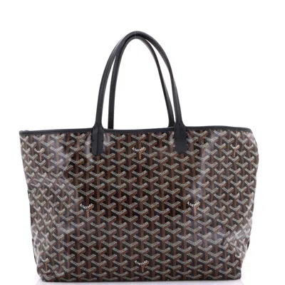 Pre-owned Goyard Saint Louis Tote Coated Canvas Pm In Black
