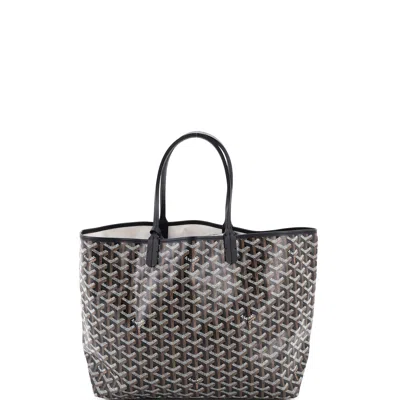 Pre-owned Goyard Saint Louis Tote Coated Canvas Pm In Black