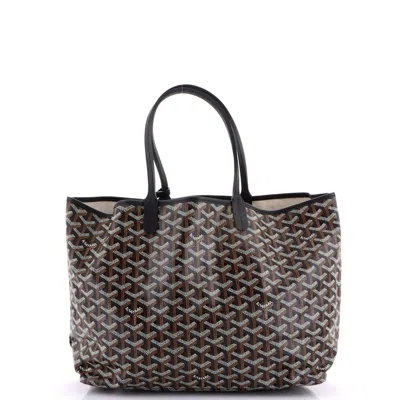 Pre-owned Goyard Saint Louis Tote Coated Canvas Pm In Black
