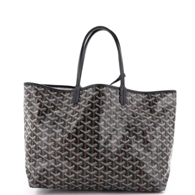 Pre-owned Goyard Saint Louis Tote Coated Canvas Pm In Black