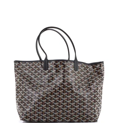 Pre-owned Goyard Saint Louis Tote Coated Canvas Pm In Black