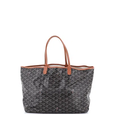 Pre-owned Goyard Saint Louis Tote Coated Canvas Pm In Black