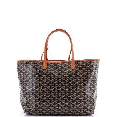 Pre-owned Goyard Saint Louis Tote Coated Canvas Pm In Black