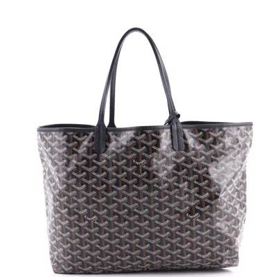 Pre-owned Goyard Saint Louis Tote Coated Canvas Pm In Black