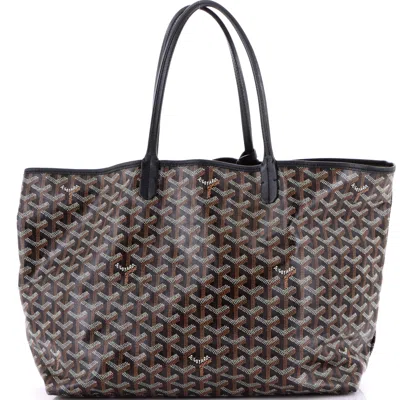 Pre-owned Goyard Saint Louis Tote Coated Canvas Pm In Black