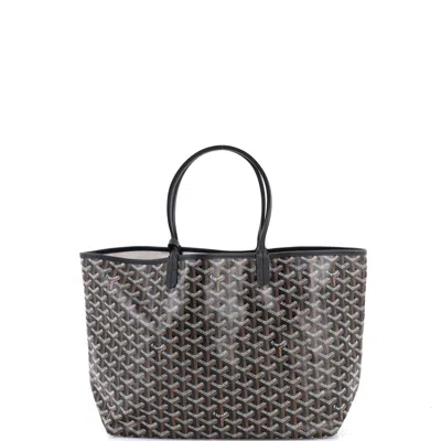 Pre-owned Goyard Saint Louis Tote Coated Canvas Pm In Black