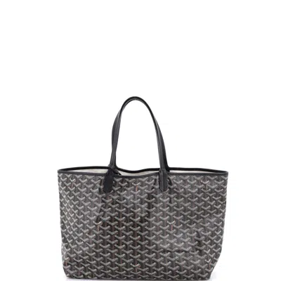 Pre-owned Goyard Saint Louis Tote Coated Canvas Pm In Black