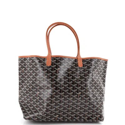 Pre-owned Goyard Saint Louis Tote Coated Canvas Pm In Black
