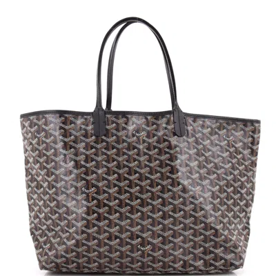 Pre-owned Goyard Saint Louis Tote Coated Canvas Pm In Black