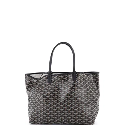 Pre-owned Goyard Saint Louis Tote Coated Canvas Pm In Black