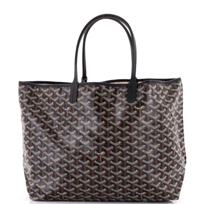 Pre-owned Goyard Saint Louis Tote Coated Canvas Pm In Black