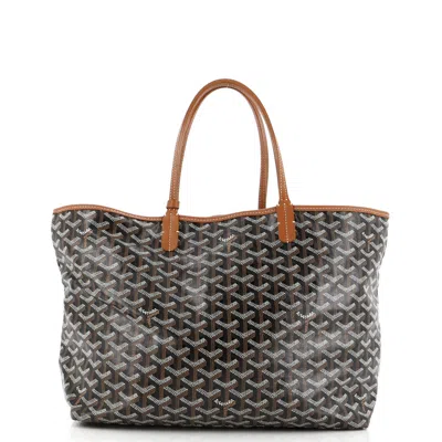 Pre-owned Goyard Saint Louis Tote Coated Canvas Pm In Brown