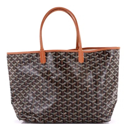 Pre-owned Goyard Saint Louis Tote Coated Canvas Pm In Brown