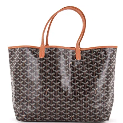 Pre-owned Goyard Saint Louis Tote Coated Canvas Pm In Brown