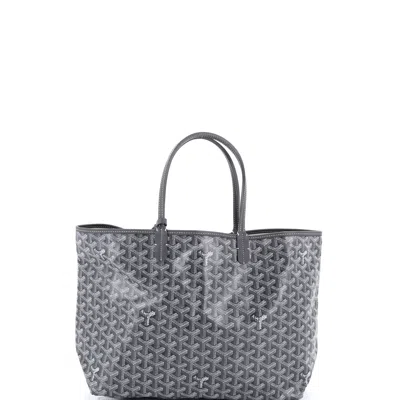 Pre-owned Goyard Saint Louis Tote Coated Canvas Pm In Gray