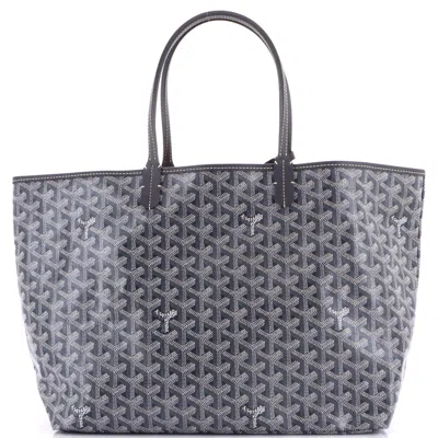 Pre-owned Goyard Saint Louis Tote Coated Canvas Pm In Gray