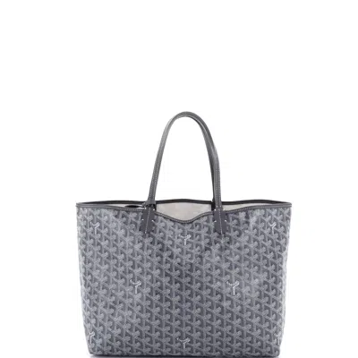 Pre-owned Goyard Saint Louis Tote Coated Canvas Pm In Gray