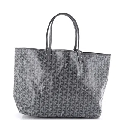 Pre-owned Goyard Saint Louis Tote Coated Canvas Pm In Gray