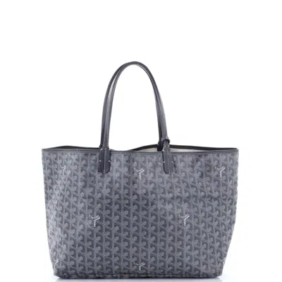 Pre-owned Goyard Saint Louis Tote Coated Canvas Pm In Gray