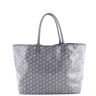 Pre-owned Goyard Saint Louis Tote Coated Canvas Pm In Gray