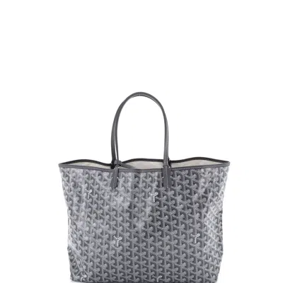 Pre-owned Goyard Saint Louis Tote Coated Canvas Pm In Gray