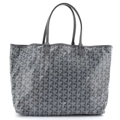 Pre-owned Goyard Saint Louis Tote Coated Canvas Pm In Gray