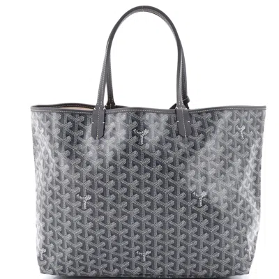 Pre-owned Goyard Saint Louis Tote Coated Canvas Pm In Gray