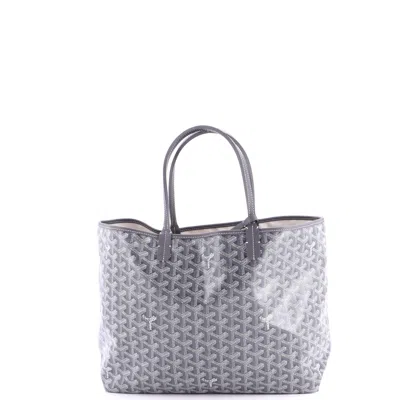 Pre-owned Goyard Saint Louis Tote Coated Canvas Pm In Gray