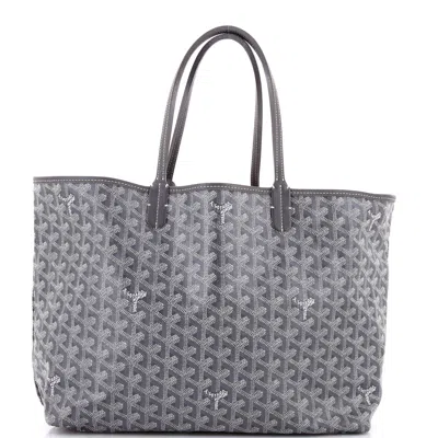 Pre-owned Goyard Saint Louis Tote Coated Canvas Pm In Gray