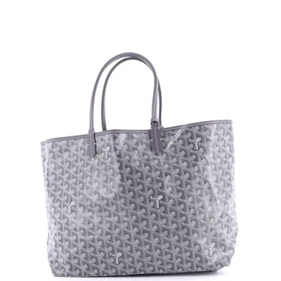 Pre-owned Goyard Saint Louis Tote Coated Canvas Pm In Gray