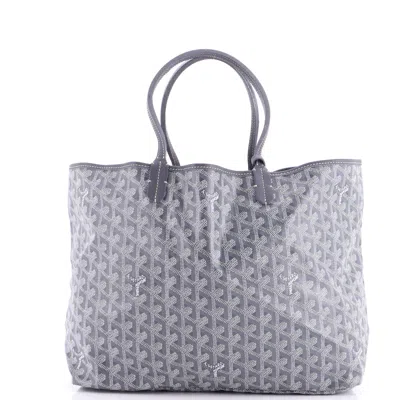 Pre-owned Goyard Saint Louis Tote Coated Canvas Pm In Gray