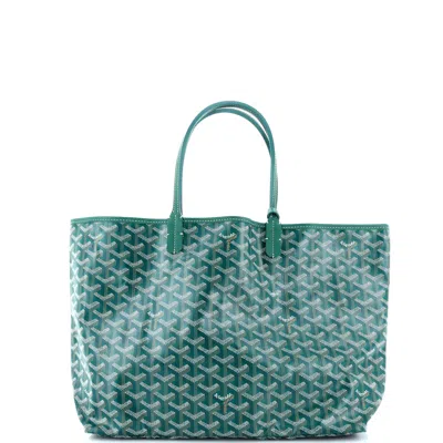 Pre-owned Goyard Saint Louis Tote Coated Canvas Pm In Green