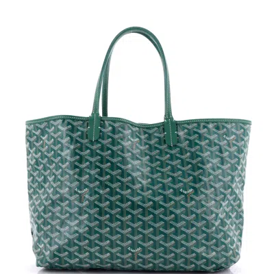 Pre-owned Goyard Saint Louis Tote Coated Canvas Pm In Green