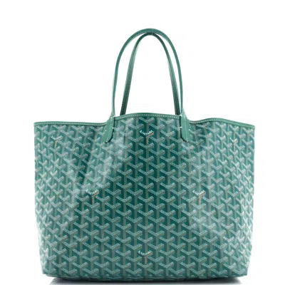 Pre-owned Goyard Saint Louis Tote Coated Canvas Pm In Green