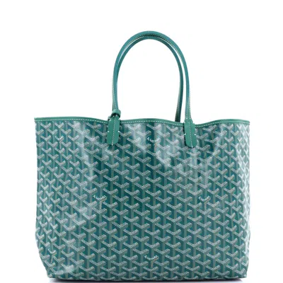 Pre-owned Goyard Saint Louis Tote Coated Canvas Pm In Green